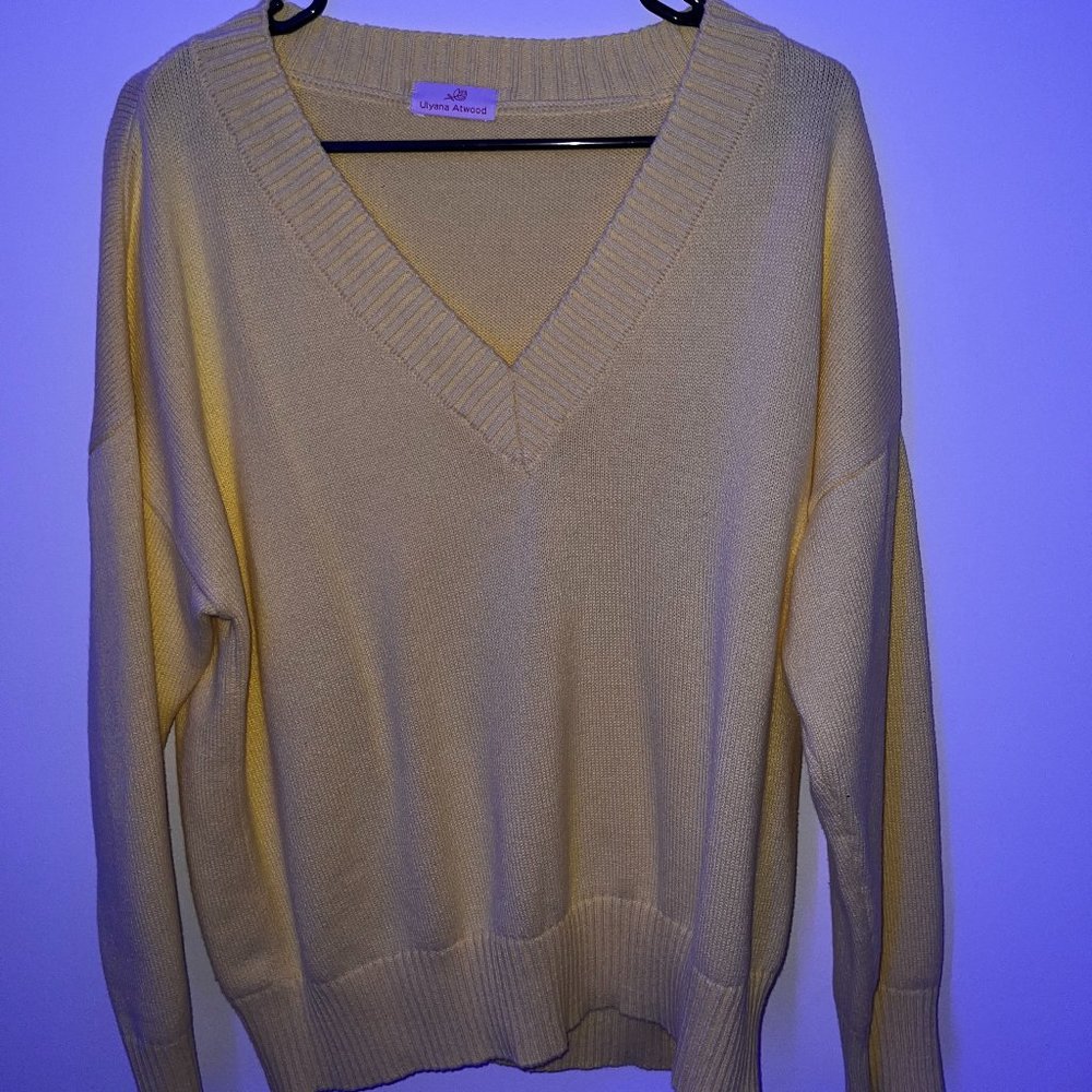 Yellow V-neck Sweater
